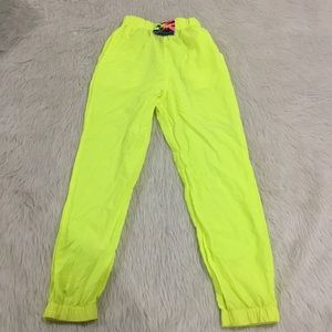 Vintage Shell shock neon yellow surf pants